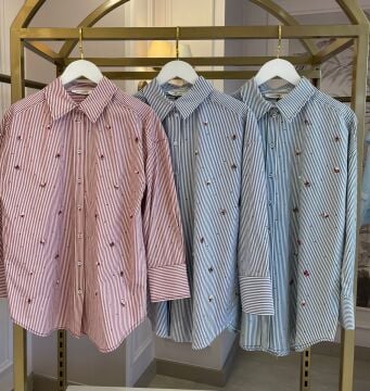 YEŞİM ÖZCAN TAŞLI İŞLEMELİ GÖMLEK HAKİ