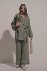 MARİA KETEN CEKET BİYELİ PANTOLON TAKIM