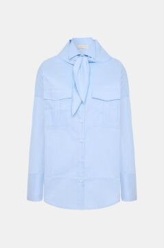 LAVİNİA COUTURE LİNA GÖMLEK MAVİ