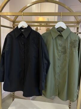 LİSA EXCLUSİVE NAKIŞLI GÖMLEK HAKİ