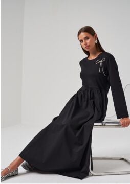 OMELYA FİYONK DETAYLI ELBİSE