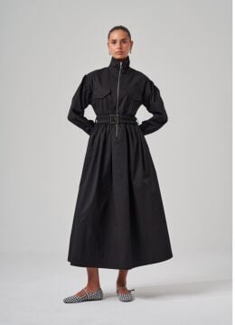 OMELYA FERMUAR DETAYLI ELBİSE