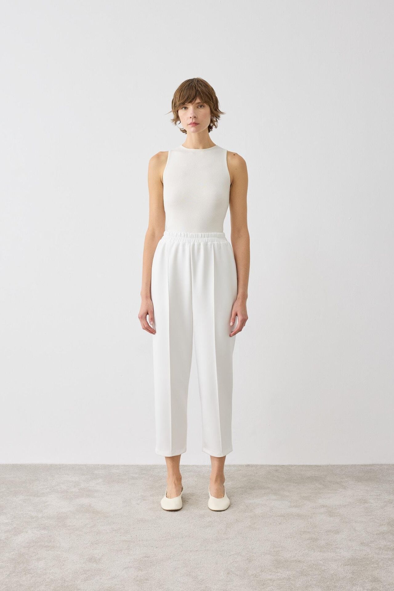 TERZİ DÜKKANI SCUBA OVERSIZE ÇİMALI PANTOLON BEYAZ