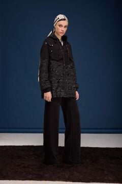 YEŞİM ÖZCAN CEP DETAYLI PANTOLON SİYAH