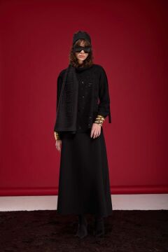 YEŞİM ÖZCAN KEMERLİ ETEK SİYAH