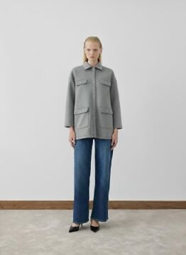 TERZİ DÜKKANI RAVEL 4 CEPLİ SCUBA PUF KAP GRİMELANJ