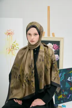 MARA CONCEPT ZEYTİN YEŞİL İPEK ŞAL