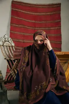 MARA CONCEPT HÜRREM SULTAN KAHVERENGİ YÜN-İPEK ŞAL