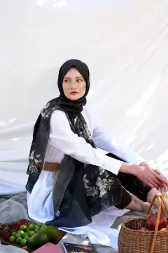 MARA CONCEPT LİLYUM ANTRASİT PAMUK VUAL ŞAL