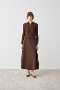 TERZİ DÜKKANI STONE TRİKO POLO YAKA KAZAK KAHVE