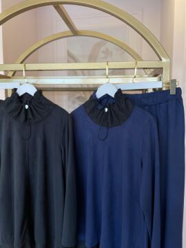 NUSS YAKA DETAYLI TAKIM ANTRASİT