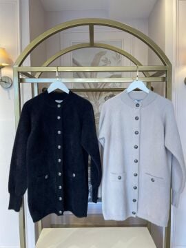 NUSS DÜĞME DETAY HIRKA SİYAH