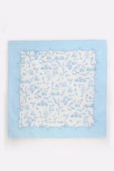 ÇİFT KATLI MÜSLİN BEBEK ÖRTÜSÜ - TOİLE DE JOUY/MAVİ