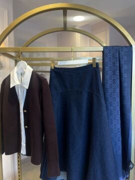 GENİŞ KORSAJ DENİM ÇAN ETEK