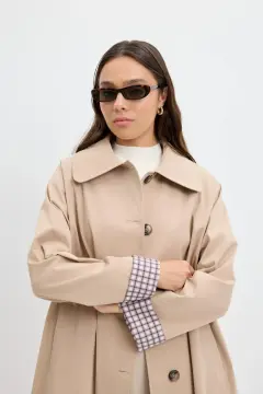 EKOSE ASTARLI KEMERLİ UZUN TRENÇKOT