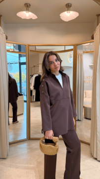 LAVİNİA NEOPREN SWEAT KAHVE