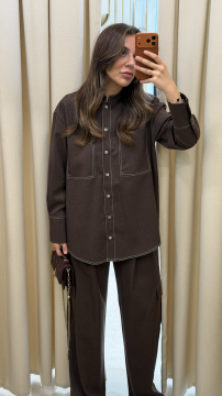 LAVİNİA COUTURE STUDİO GÖMLEK ACI KAHVE