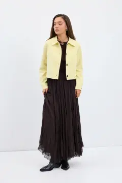 KADRİYE BAŞTÜRK KISA SÜET CEKET SARI