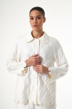 ZEMS BEYAZ KAPİTONE CEKET