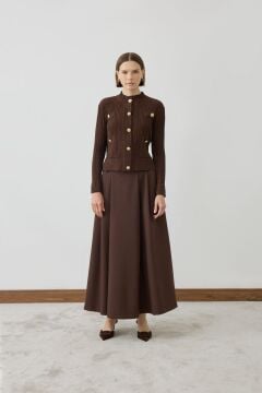 TERZİ DÜKKANI DİVA DÜĞMELİ TRİKO HIRKA KAHVE